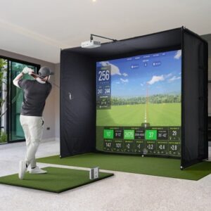 Golf simulator slagkooi opstelling in huis